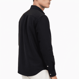 Men’s Solid Black Soft Cotton Blend Shirt