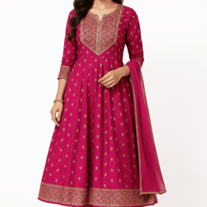 Nijmora Premium Embroidered Anarkali Set – Festive Edition